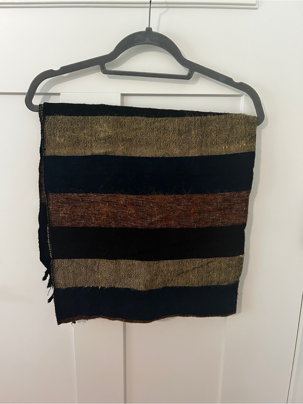 Striped Black, Gold & Brown Women's Scarf